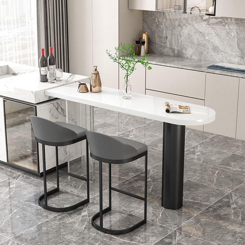 Stone/Wood Bar Dining Table Modern Oval Bar Table with Double Pedestal Clearhalo 'Bar Furniture' 'Bar Tables' 'bar_tables' 'furn' 'furn_bar_tables' 'Furniture' 'furniture_bar_tables' 'Kitchen & Dining Furniture' 1200x1200_521e7fb0-8e16-47ad-acd1-5e239436d02f