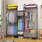 Black Contemporary Style Armoire Metal Steel Armoire for Bedroom Clearhalo 'Armoires & Wardrobes' 'armoires_wardrobes' 'Bedroom Furniture' 'furn' 'furn_armoires_wardrobes' 'Furniture' 1200x1200_521f4e99-1d07-47c2-95b5-c4fd04b3f36b