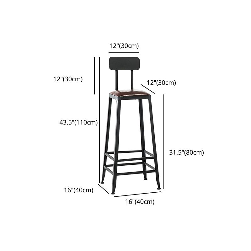 Industrial Leather Bar and Counter Stool Square Stool with 4 Legs Clearhalo 'Bar Furniture' 'Bar Stools' 'bar_stools' 'furn' 'furn_bar_stools' 'Furniture' 'Kitchen & Dining Furniture' 1200x1200_522071c7-baf9-4659-8603-9591c1fa28d1