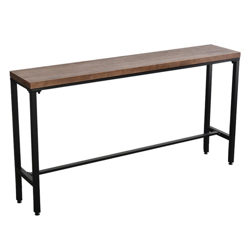 Industrial Rectangle Bar Counter Table Wooden Dining Table with Metal Legs Clearhalo 'Bar Furniture' 'Bar Tables' 'bar_tables' 'furn' 'furn_bar_tables' 'Furniture' 'furniture_bar_tables' 'Kitchen & Dining Furniture' 1200x1200_522083e3-ac4b-4250-8d3b-3ee6f2d704ab