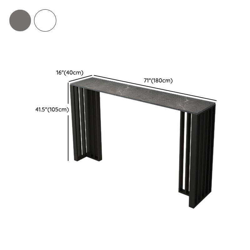 Modern Rectangle Pub Table Set 1/4 Pieces Stone Counter Table for Indoor