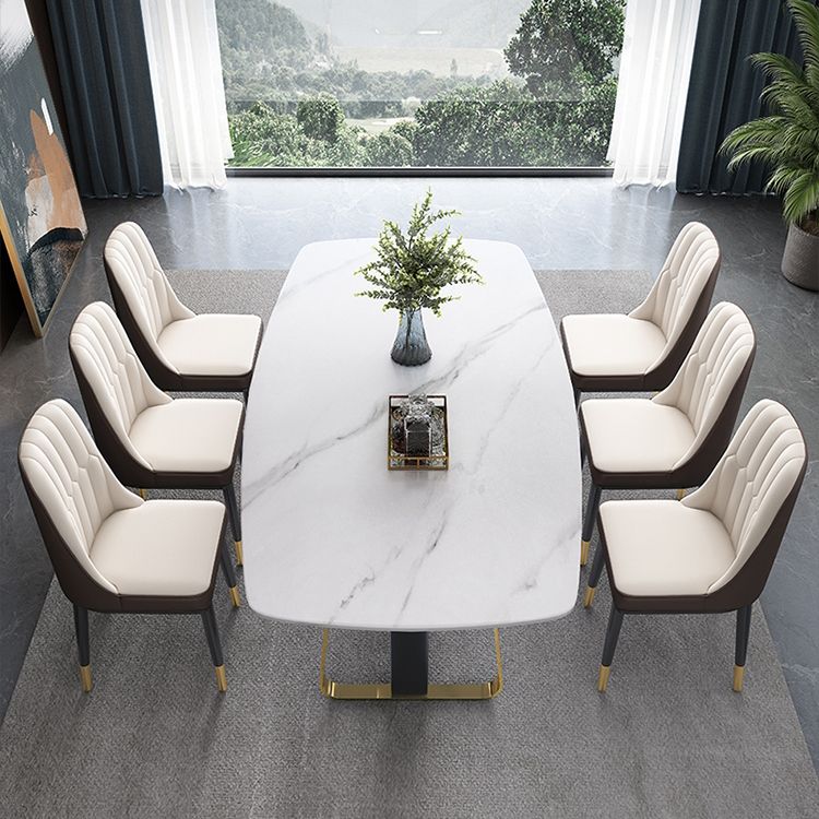 Luxury Sintered Stone Dining Table Rectangle Kitchen Table with Double Pedestal Clearhalo ' dining_table' 'Dining Tables & Seating' 'Dining Tables' 'furn' 'furn_dining_table' 'Furniture' 'furniture_dining_table' 'Kitchen & Dining Furniture' 'kitchen&dining_furn' 'kitchen' 'kitchen_dining_table' 1200x1200_5222973b-e8fe-403a-abd6-e43b0acbd31c