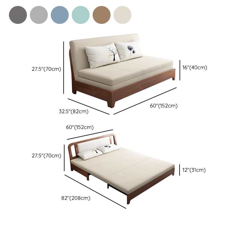 32.28" Wide Sofa Bed Linen Sleeper Sofa with Upholstered and Storage Box