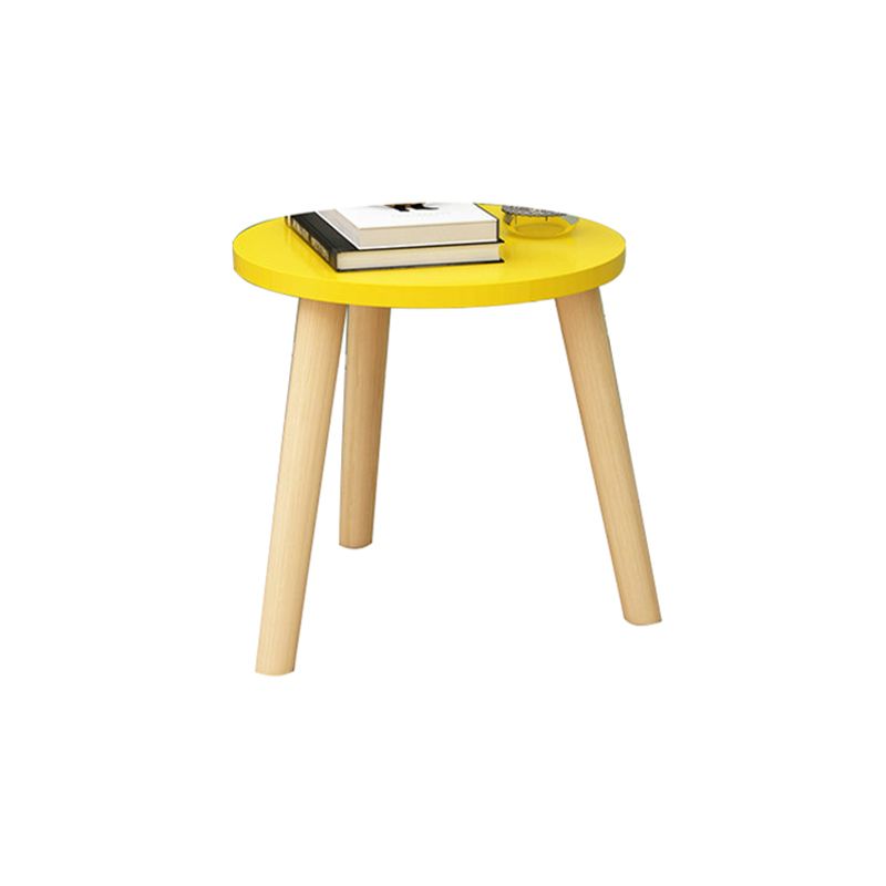 Modern White/yellow/black/pink Round End Table Wooden Tripod Sofa Side Table
