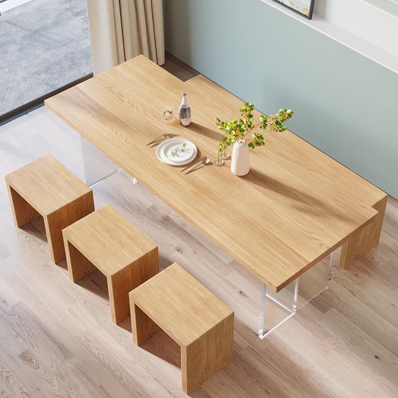 Modern Solid Wood Dinette Table Acrylic Base Dining Table for Living Room Clearhalo 'Dining Tables & Seating' 'Dining Tables' 'dining_table' 'furn' 'furn_dining_table' 'Furniture' 'furniture_dining_table' 'Kitchen & Dining Furniture' 1200x1200_5227a84d-e1da-44e9-a412-27a1d0a669f1