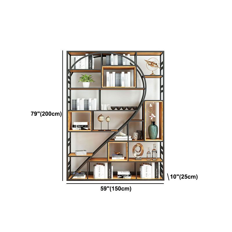 79"H Bookcase Open Back Industrial Style Bookshelf for Study Room Home Office Clearhalo 'Bookcases' 'furn' 'furn_bookcases' 'Furniture' 'furniture_bookcases' 'Office Furniture' 1200x1200_5228274b-eaa3-404d-bbb4-a5db36e4be6f
