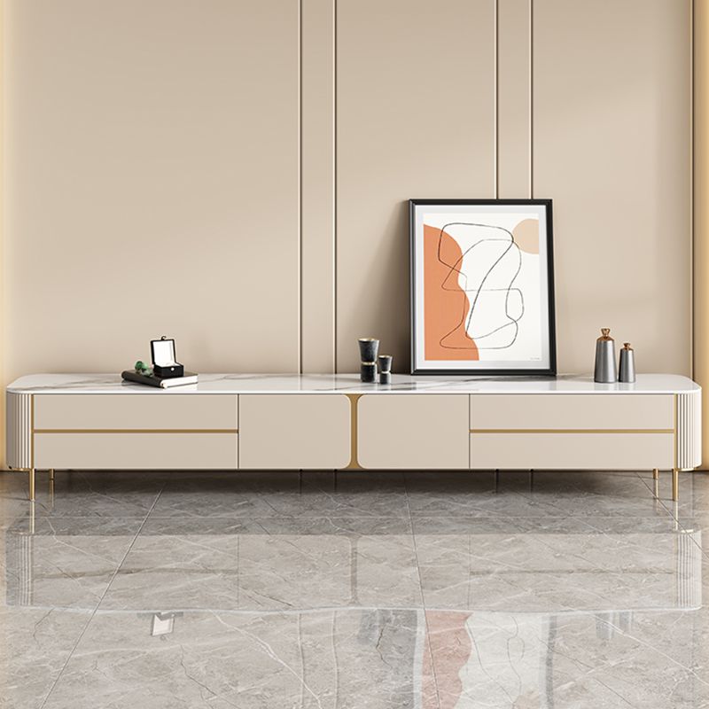 Contemporary TV Console Stone Media Console Enclosed Storage Console with Drawer Clearhalo 'furn' 'furn_tv_stands_entertainment_centers' 'Furniture' 'Living Room Furniture' 'TV Stands & Entertainment Centers' 'TV Stands & Media Storage Furniture' 'tv_stands_entertainment_centers' 1200x1200_5228a471-96f4-4199-aca3-3ca43127d3d0