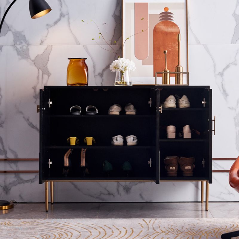 Glam -stijl dressoir houten dressoir met metalen benen voor woonkamer