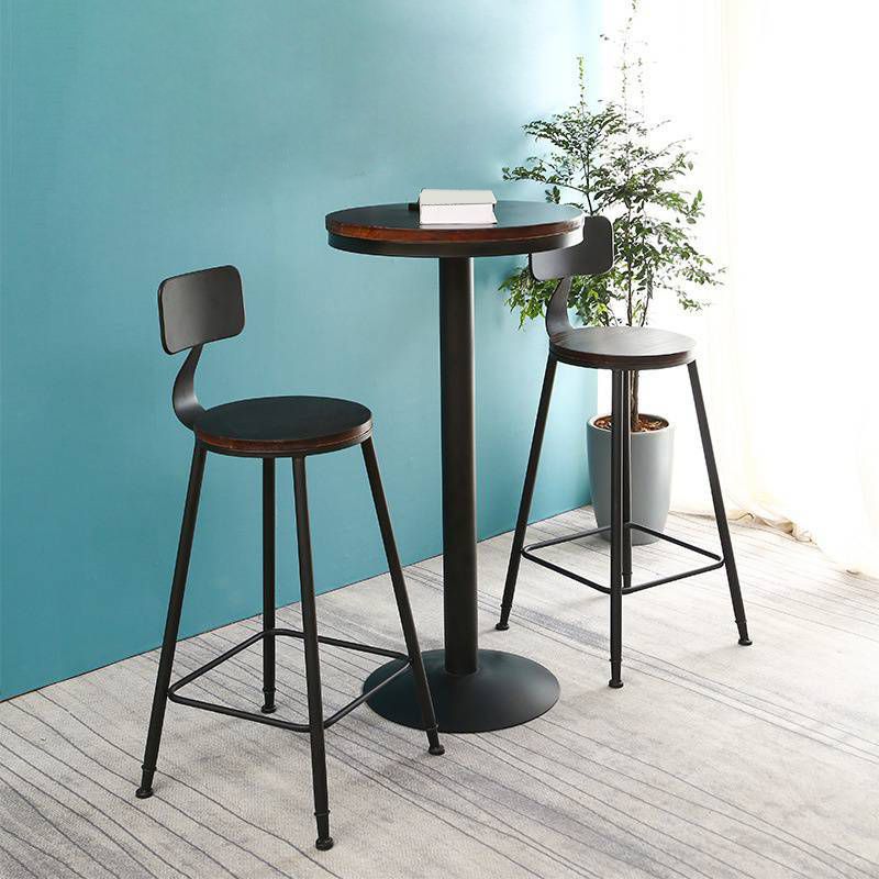 Solid Wood Pub Table Bar Height Industrial Round Bar Table for Indoor Clearhalo 'Bar Furniture' 'Bar Tables' 'bar_tables' 'furn' 'furn_bar_tables' 'Furniture' 'Kitchen & Dining Furniture' 1200x1200_522901dd-3b83-47d4-8b60-8b6b8f4f3767