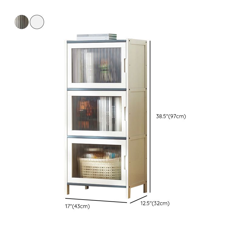 Rectangle Contemporary Cabinet with Glass Doors in Whiet,16.93" Long Clearhalo 'Cabinets & Chests' 'cabinets_chests' 'furn' 'furn_cabinets_chests' 'Furniture' 'Living Room Furniture' 1200x1200_522bd158-e9b7-4aeb-9bfe-aa8bf13e2317