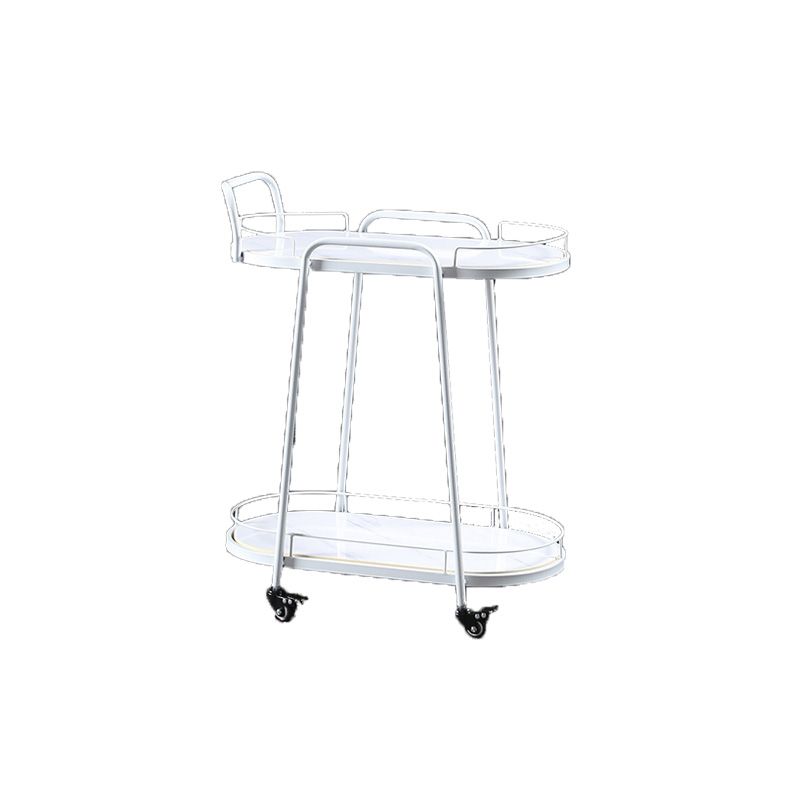 Contemporary Style Oval Prep Table Rolling Metal Prep Table for Kitchen Clearhalo 'furn' 'furn_kitchen_islands_carts' 'Furniture' 'Kitchen & Dining Furniture' 'Kitchen Islands & Carts' 'kitchen_islands_carts' 1200x1200_522ccea3-f66f-4611-b092-0a02a6942f3a