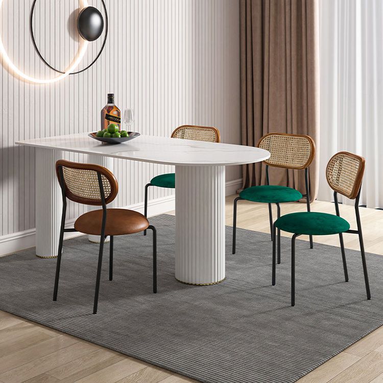 Metal Contemporary Free Form Dining Table Sintered Stone Table for Home Clearhalo ' dining_table' 'Dining Tables & Seating' 'Dining Tables' 'furn' 'furn_dining_table' 'Furniture' 'furniture_dining_table' 'Kitchen & Dining Furniture' 'kitchen&dining_furn' 'kitchen' 'kitchen_dining_table' 1200x1200_522d8b5a-c7fd-4a34-ab3a-e92999a18481