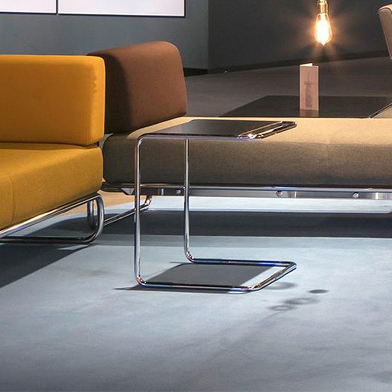 17.7 "W Moderia C Side Glass Rectangular/Madera de madera Topil final