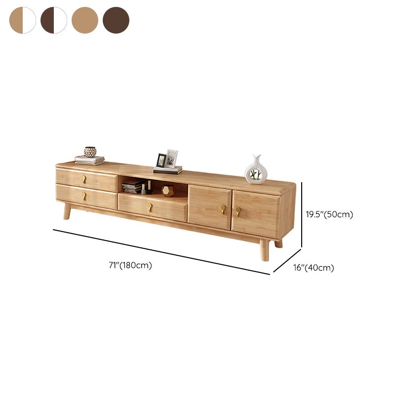 Wooden TV Media Stand Open Storage Media Console with Drawers Clearhalo 'furn' 'furn_tv_stands_entertainment_centers' 'Furniture' 'Living Room Furniture' 'TV Stands & Entertainment Centers' 'TV Stands & Media Storage Furniture' 'tv_stands_entertainment_centers' 1200x1200_52322d9e-b8f6-4b74-87cc-f6808030a1c4