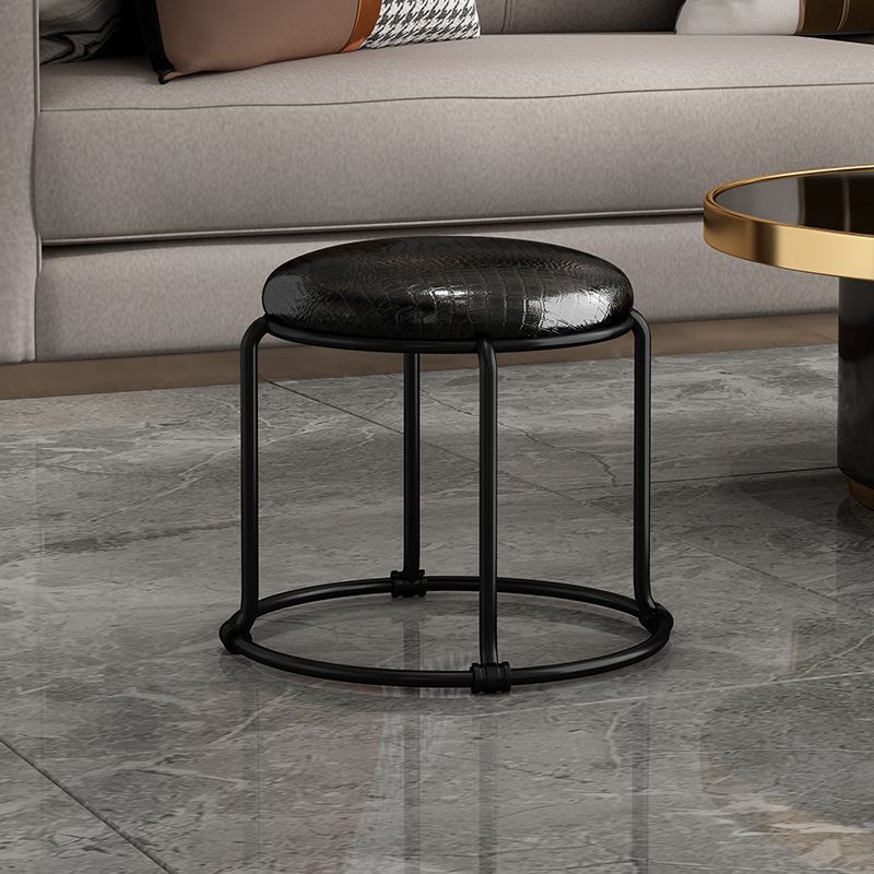 Tessuto ottomano contemporaneo Tessuto in metallo imbottito Terra di colore solido Ottoman