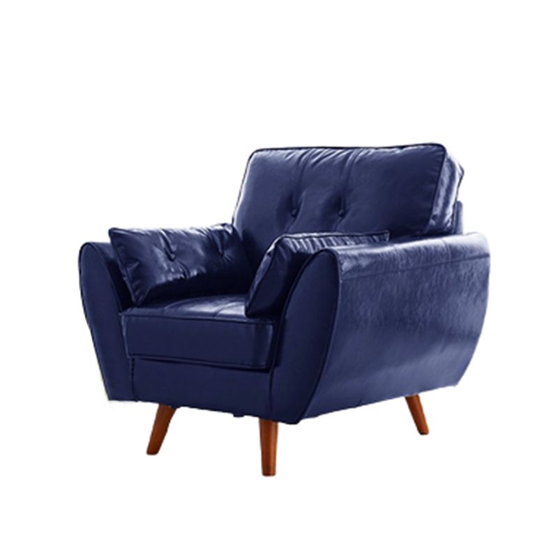Faux lederen eigentijdse getufte standaard wijd uitlopende arm settee bank