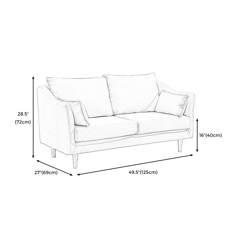 Scandinavian Loose Back Sofa 27.17" H Square Arm Slipcovered Loveseat Clearhalo 'Furniture' 'furniture_sofas' 'kitchen' 'kitchen_sofas' 'Living Room Furniture' 'Sofa' 'sofas' 1200x1200_5234a214-b8a4-4b84-a782-c76788404ee2