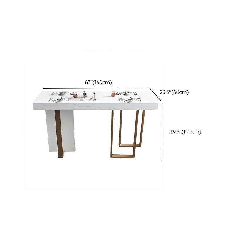 Glam Rectangle Bar Table Faux Marble Top Table for Patio Use Clearhalo 'Bar Furniture' 'Bar Tables' 'bar_tables' 'furn' 'furn_bar_tables' 'Furniture' 'Kitchen & Dining Furniture' 1200x1200_52364a85-90b2-41c0-9833-25e50761a4af