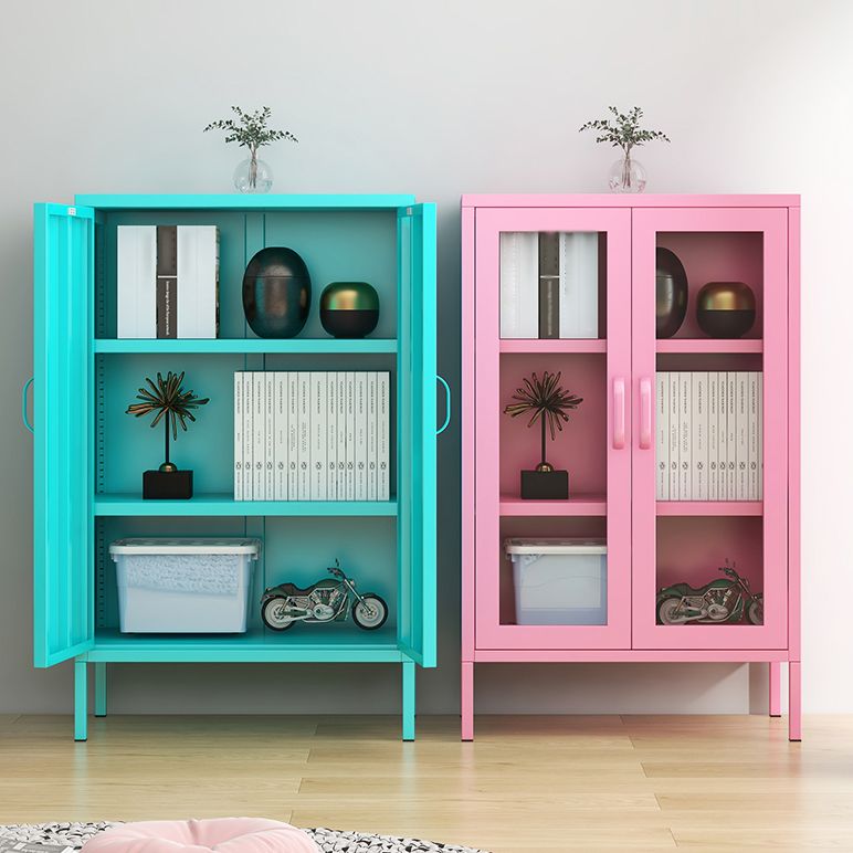 40 "H Glass Door Steel Sideboard Moderner Serverschrank mit Lagerung für Küche