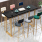 Table de pub de bistro de style glamour de table rectangulaire en bois pour utilisation sur patio