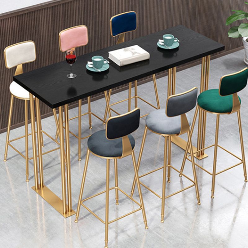 Table de pub de bistro de style glamour de table rectangulaire en bois pour utilisation sur patio
