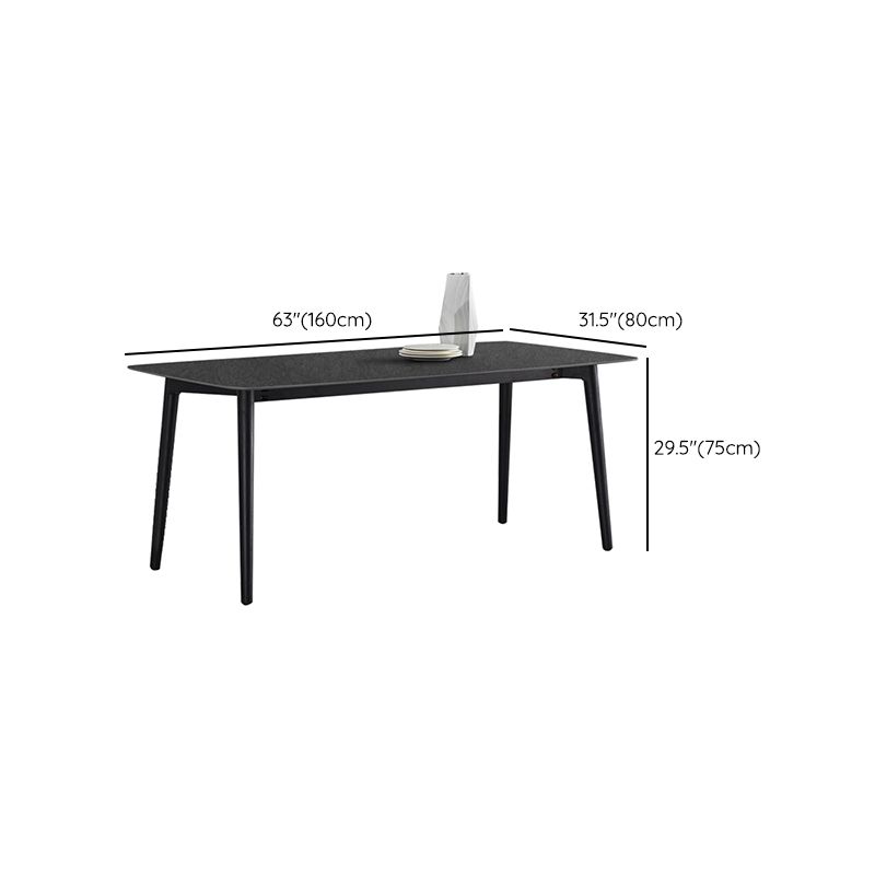 Black Modern Stone Top Dining Table Set 1/4/5/7 Pieces Dining Set with Wooden Chairs Clearhalo 'Dining Room Sets' 'Dining Tables & Seating' 'dining_room_set' 'furn' 'furn_dining_room_set' 'Furniture' 'Kitchen & Dining Furniture' 1200x1200_52371969-657a-4fbf-9af6-c07b636ad0cb