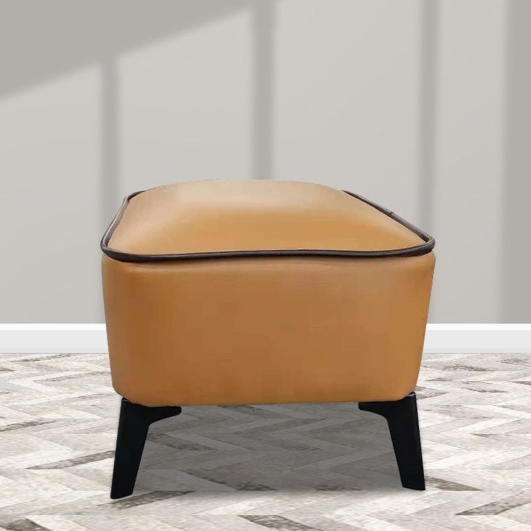 Mid-Century Modern Pouf Ottoman Faux Leather Upholstered Square Ottoman with Chair Legs Clearhalo 'furn' 'furn_ottomans_poufs' 'Furniture' 'Living Room Furniture' 'Ottomans & Poufs' 'ottomans_poufs' 1200x1200_5237922e-a936-4fed-b0eb-0420a55c1551