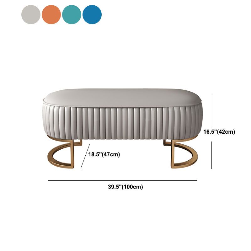 Modern Upholstered Bedroom Bench 16.5"H Seating Bench with Gold Metal Base Clearhalo 'Benches' 'Chairs & Seating' 'furn' 'furn_benches' 'Furniture' 'Living Room Furniture' 1200x1200_523a5404-7e4e-489c-9a65-5a311939e8ab