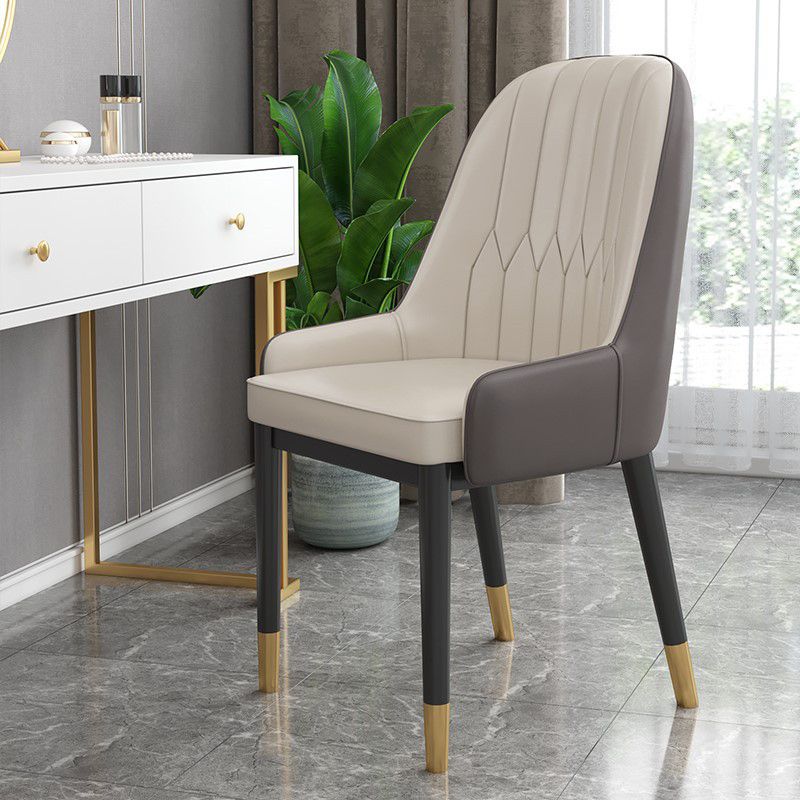 Modern Style Arm Chair Metal Solid Back Dining Chair for Kitchen Clearhalo 'Dining Chairs' 'Dining Tables & Seating' 'dining_chair' 'furn' 'furn_dining_chair' 'Furniture' 'Kitchen & Dining Furniture' 1200x1200_523aec8c-ccea-4a50-b731-59ed2718e51a