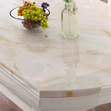 Moderne ronde witte stenen top intrekbare eettafel met 4 rubberwood benen