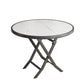 Modern White Foldable Dining Table Wood Tabletop with Metal Legs