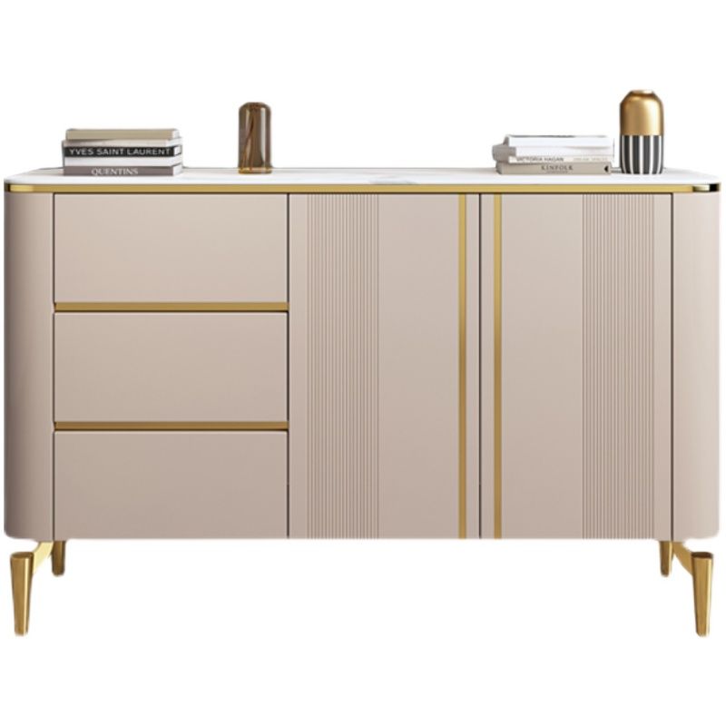 Glam Style Stone Buffet Stand Engineered Wood Buffet Sideboard with 3-Drawer Clearhalo 'buffet_sideboard' 'Buffets & Sideboards' 'furn' 'furn_buffet_sideboard' 'Furniture' 'Kitchen & Dining Furniture' 1200x1200_523b85a8-488d-4662-a3af-57e9ded13e40