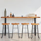 Pine Wood Top Bar Table Industrial Style Bar Table with Iron Sled Base