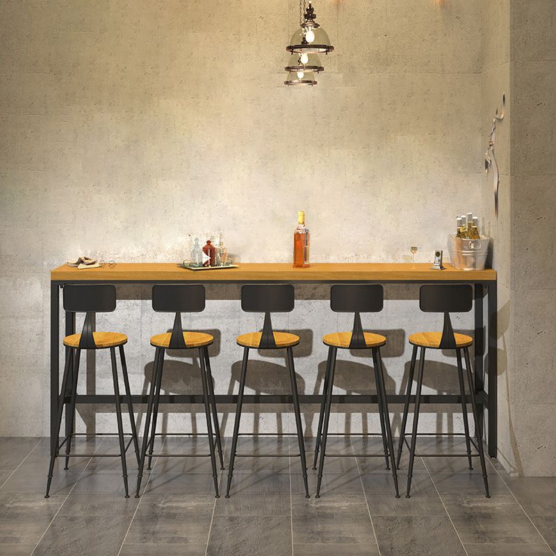 Industrial Style 1/6/11 Pieces Bar Table Set Rectangle Pine Wood Counter Table with Stools