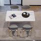 White Stone Top Dining Table Set 1/2/5 Pieces Contemporary Indoor Dinette Set Clearhalo 'Dining Room Sets' 'Dining Tables & Seating' 'dining_room_set' 'furn' 'furn_dining_room_set' 'Furniture' 'Kitchen & Dining Furniture' 1200x1200_524096cb-de7b-48ab-b1dc-ef7ef1c842fe