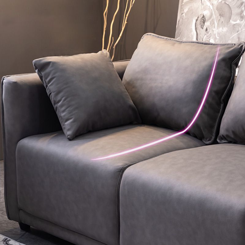 Canapé de bras carré en bois massif avec coussins pour le salon