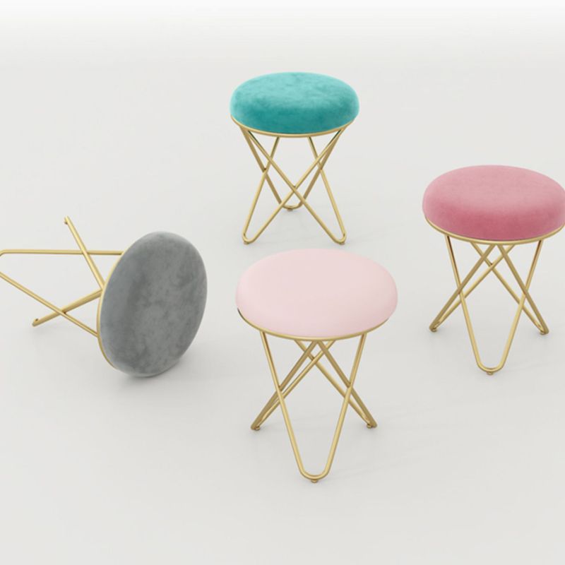 Hermoso Velvet Pouf otomano de color puro Color Round PiseButoman