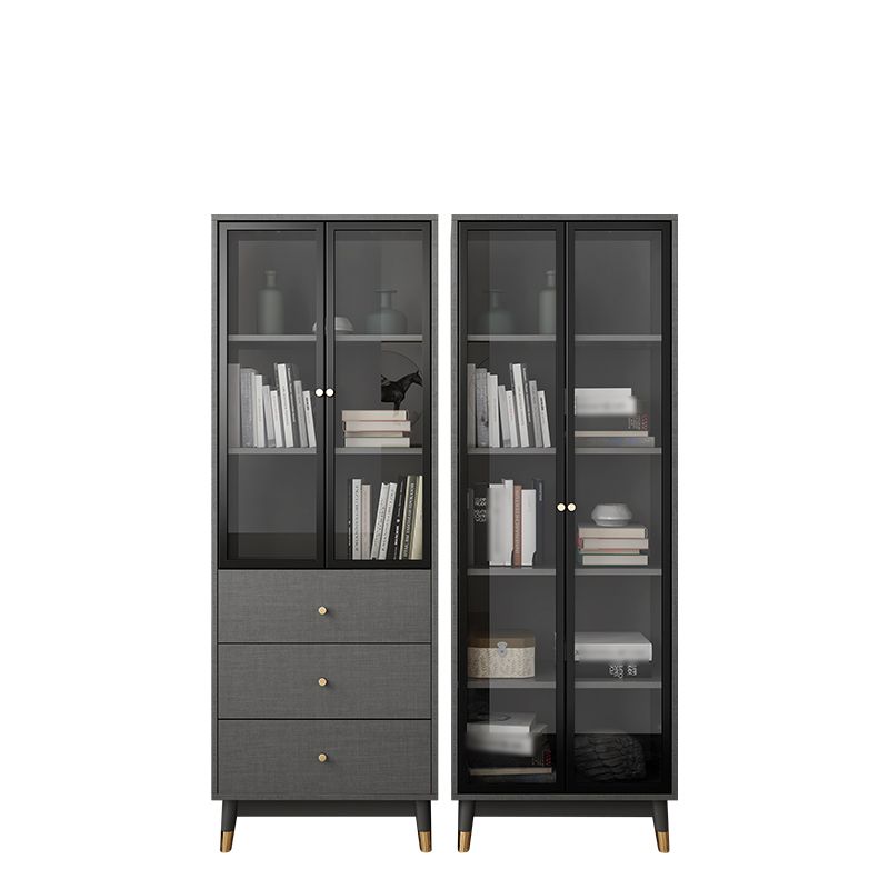 Manufactured Wood Glam Standard Bookcase Closed Back Bookcase with Glass Door Clearhalo 'Bookcases' 'furn' 'furn_bookcases' 'Furniture' 'furniture_bookcases' 'kitchen' 'kitchen_bookcases' 'Living Room Furniture' 'Office Furniture' 1200x1200_52467e9e-76d4-4464-bc46-e348bbac847c