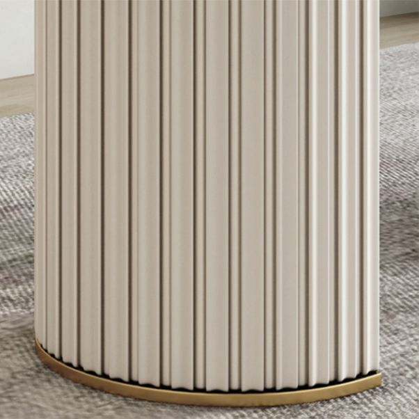 Glam White Sintered Stone Dining Table Set Oval 1/2/5/7 Pieces Dining Set for Home Use Clearhalo 'Dining Room Sets' 'Dining Tables & Seating' 'dining_room_set' 'furn' 'furn_dining_room_set' 'Furniture' 'Kitchen & Dining Furniture' 1200x1200_524888b5-ba6a-498d-943f-c9c070613df3