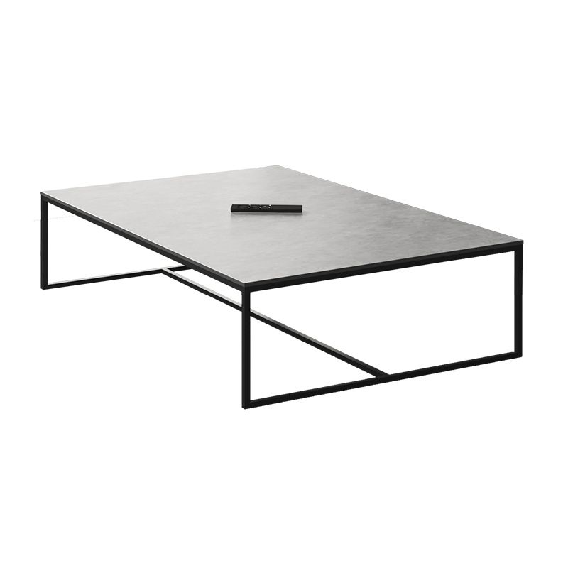 Glam 16.5" H Rectangle Slate Coffee Table Iron Trestle Cocktail Table Clearhalo 'Coffee & Accent Tables' 'Coffee Tables' 'coffee_tables' 'furn' 'furn_coffee_tables' 'Furniture' 'Living Room Furniture' 1200x1200_524a3464-4d96-4b30-9c94-cd3a74a078cb
