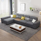 Contemporary Reversible L-Shape Grey Pillow Top Arm Sectional with High Back