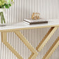 Glam Console Accent Table Antique Finish Console Table in Stone