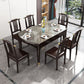 Modern Simple Dining Table Sintered Stone Dinner Table with Wood Legs Clearhalo 'Dining Tables & Seating' 'Dining Tables' 'dining_table' 'furn' 'furn_dining_table' 'Furniture' 'Kitchen & Dining Furniture' 1200x1200_524b423d-898e-4aab-b66c-905d1000022b
