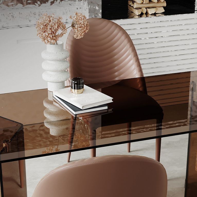 Free Form Tempered Glass Table for Restaurant Modern Table with Double Pedestal Clearhalo ' dining_table' 'Dining Tables & Seating' 'Dining Tables' 'furn' 'furn_dining_table' 'Furniture' 'furniture_dining_table' 'Kitchen & Dining Furniture' 'kitchen&dining_furn' 'kitchen' 'kitchen_dining_table' 1200x1200_524b80ed-511b-451e-82c1-4432e2613bbe