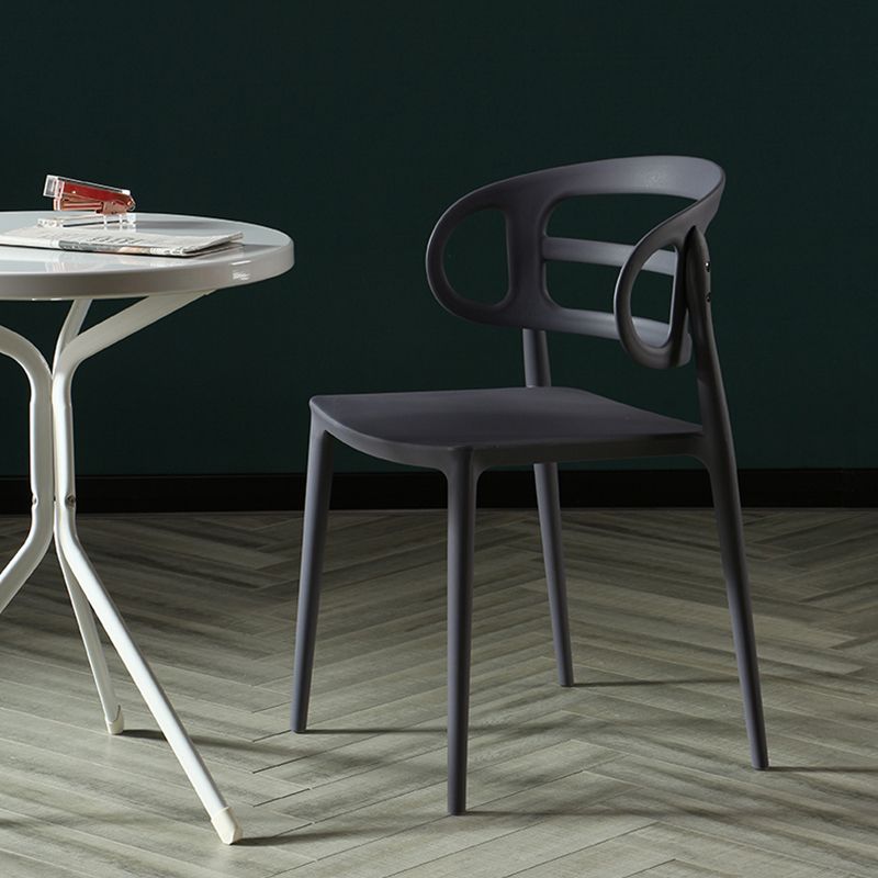 Scandinavian Arm Dining Chairs Plastic Low Back Dining Side Chair for Home Clearhalo 'Dining Chairs' 'Dining Tables & Seating' 'dining_chair' 'furn' 'furn_dining_chair' 'Furniture' 'Kitchen & Dining Furniture' 1200x1200_524ed699-b116-4a9b-88cf-7276f42ca20d