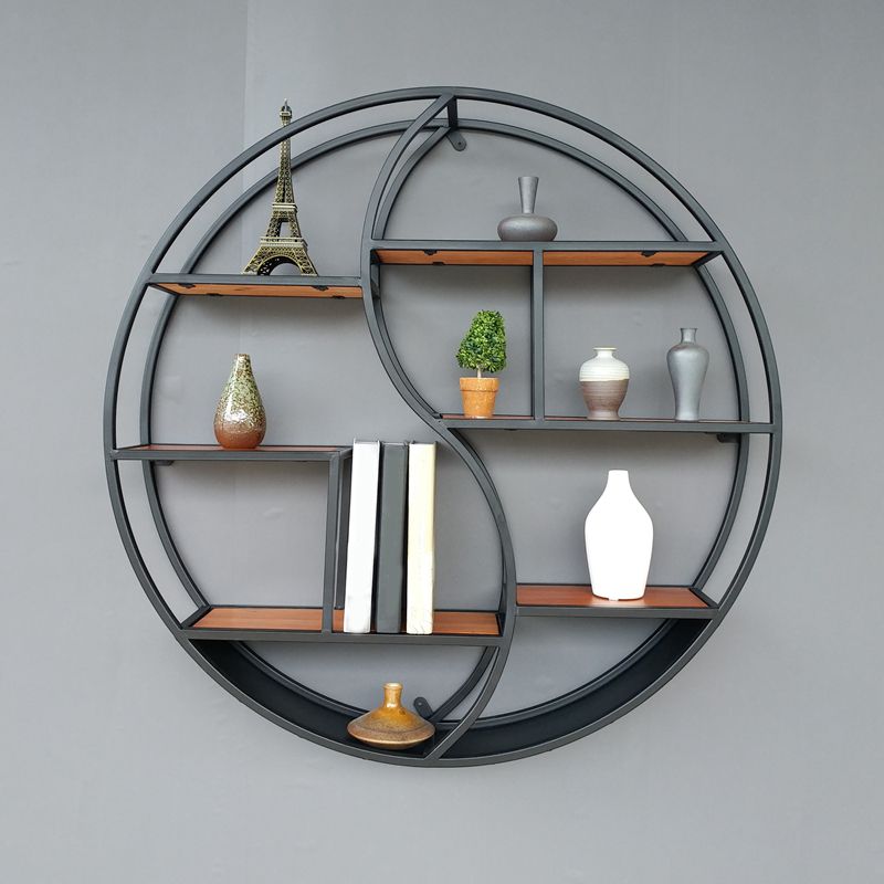 Modern Wall Mounted Bookshelf with Metal Frame Solid Wood Bookcase Clearhalo 'Bookcases' 'furn' 'furn_bookcases' 'Furniture' 'furniture_bookcases' 'Office Furniture' 1200x1200_524f2576-6943-4b15-8797-18401c40eb3e