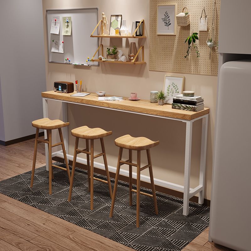Pine Wood Bar Dining Table Modern Rectangle Bar Table with Trestle for Dining Room Clearhalo 'Bar Furniture' 'Bar Tables' 'bar_tables' 'furn' 'furn_bar_tables' 'Furniture' 'furniture_bar_tables' 'Kitchen & Dining Furniture' 1200x1200_524fb92c-9779-4eed-9e8f-80bda16951b2