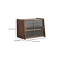 Contemporary Solid Wood Sideboard Cabinet in Brown with Glass Doors Clearhalo 'buffet_sideboard' 'Buffets & Sideboards' 'furn' 'furn_buffet_sideboard' 'Furniture' 'Kitchen & Dining Furniture' 1200x1200_52526203-a329-466e-b285-a423ee880733