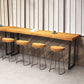 Mesa de barra de madera maciza rectángulo industrial Juego de 1/5 piezas de mesa con heces