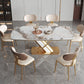 Stone Top Dining Table Traditional Luxury Rectangle Dining Table with Pedestal Base Clearhalo 'Dining Tables & Seating' 'Dining Tables' 'dining_table' 'furn' 'furn_dining_table' 'Furniture' 'furniture_dining_table' 'Kitchen & Dining Furniture' 'kitchen' 'kitchen_dining_table' 1200x1200_5253b850-5018-44e5-bc5d-0191a6e8c3c0